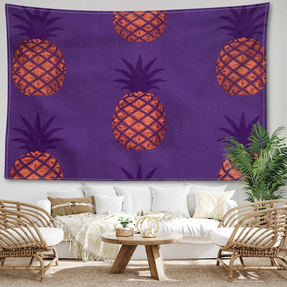 Purple Pineapple All Over Printed Tapestry Wall Hanging Bohemian Style Bedroom Home Decor