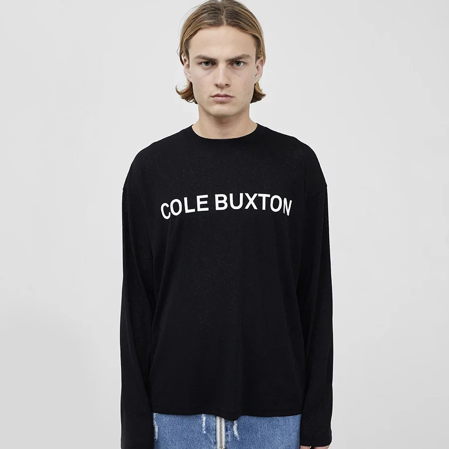 

Cole Buxton Premium Minimalist Slogan Letter Logo Print Long-Sleeve T-Shirt
