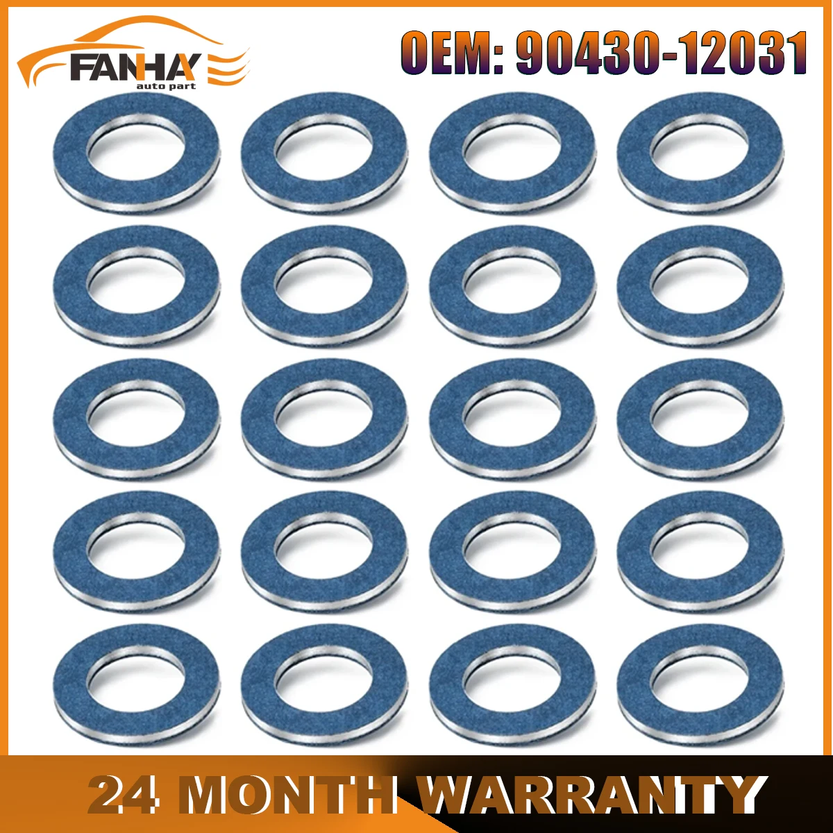 

20PCS/Set Engine Oil Drain Plug Seal Blue Washer Oil Pan Gaskets Rings Car Parts For TOYOTA For LEXUS OEM 90430-12031 9043012031