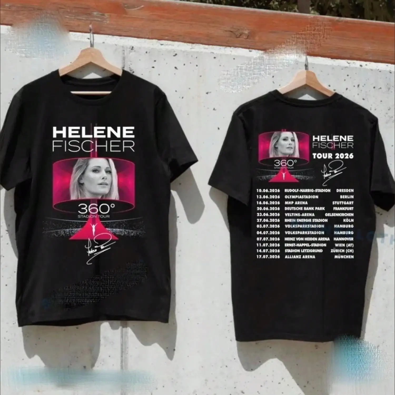 2026 Helene Fischer Live 360 Stadion Tour T-Shirt Front Back Tour Dates Print Men Women Vintage Schlager Music Fan Gift Casual