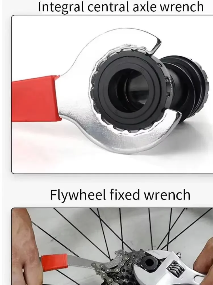 Bike Chain Spanner Tool Whip Bottom Bracket Repair Flywheel Removing Tail Hook Wrench Maintenance Tools