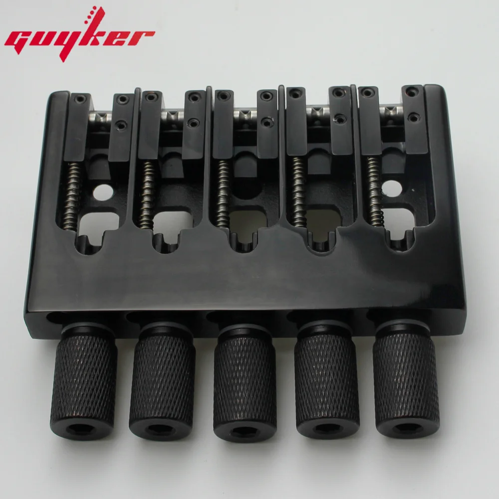 5 String Slightly Adjustable String Spacing Headless Bass Bridge Black Base CNC Processing With String Lock