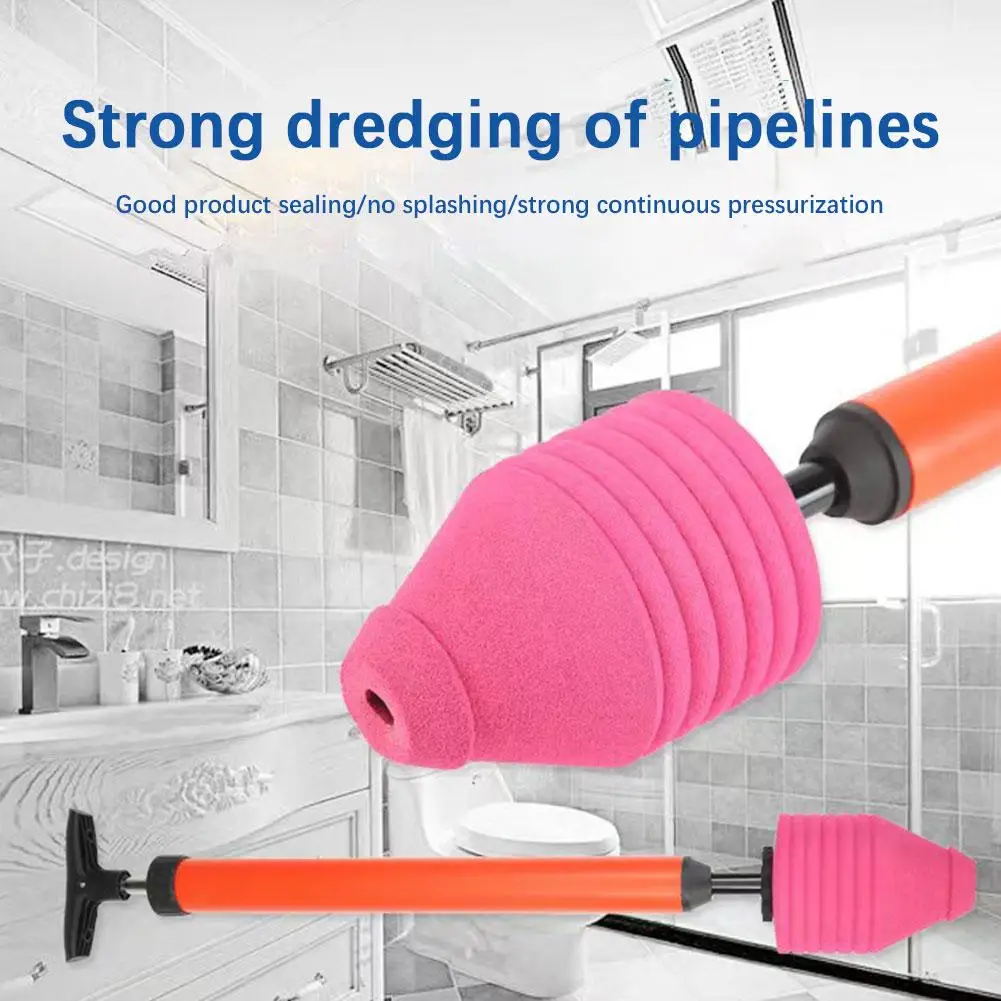 Toilet Unclog High Pressure Toilet Unblock One Shot Plug Strong Toilet Of Pipe Sealing Pipelines Resilience Plunger Dredgin L3G0