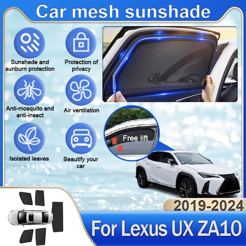 

Для Lexus UX 200 250H UX200 ZA10 2019-2024 защита от УФ-лучей, защита конфиденциальности, магнитное покрытие, блокирующая штора, зонтик, боковое окно автомобиля