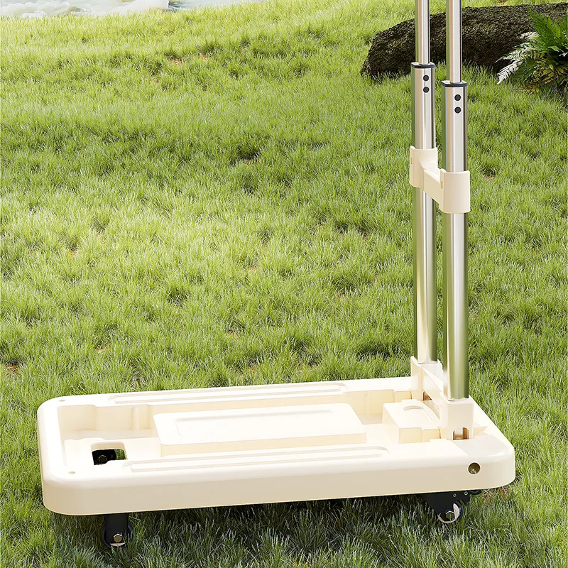 Household Goods Luggage Pull Rod Pickup Small Cart Folding Household Portable Cargo Handling Trailer Shopping Grocery Cart