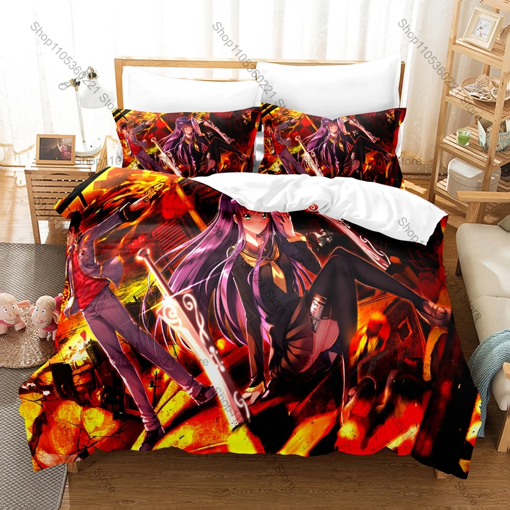 Twin Star Exorcists Bedding Set 3Pcs Anime Exorcist Pattern Comfort Bed Linen For Manga Fans All Season
