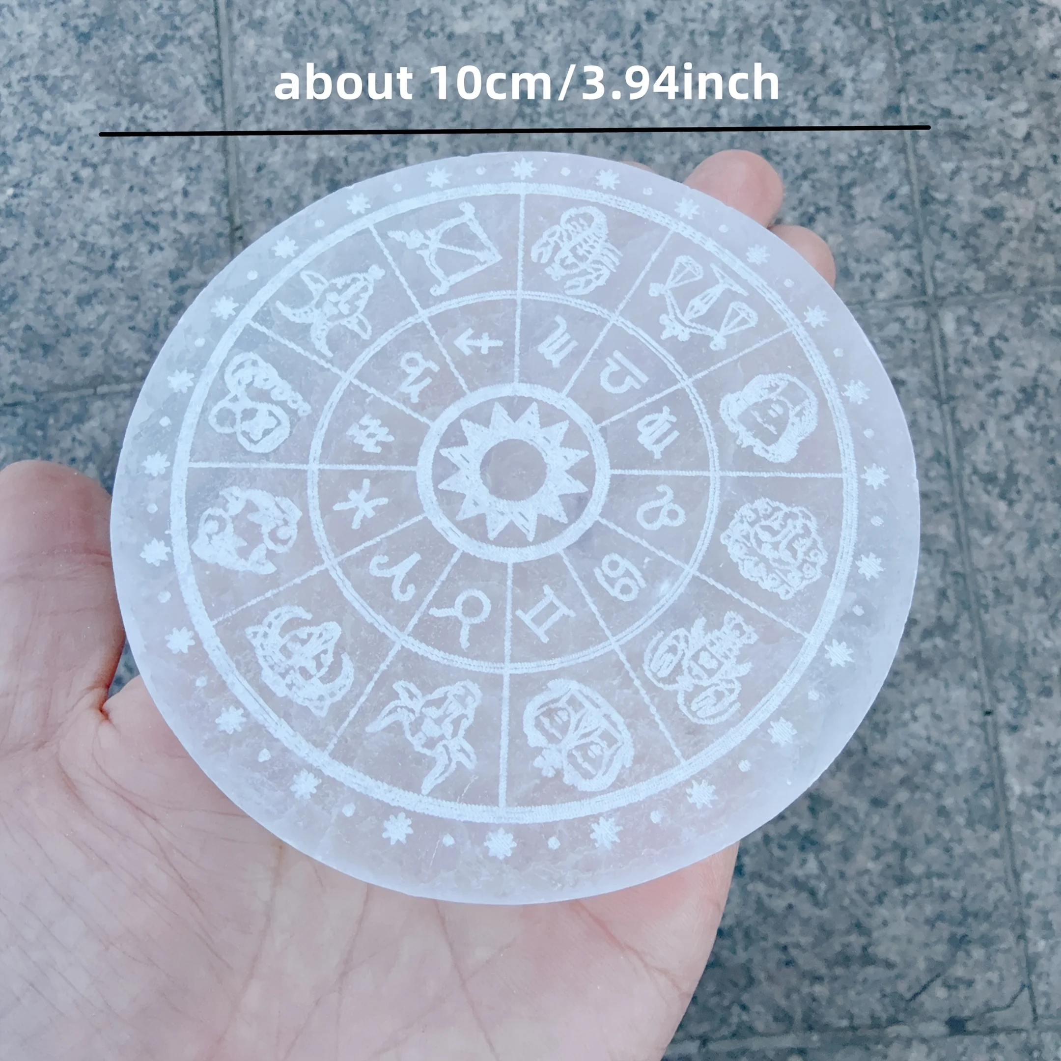 1pc Natural Selenite 12 signs (Aries, Taurus, Gemini, Cancer, Leo, Virgo, Libra, Scorpio, Sagittarius, Capricorn, Aquarius and