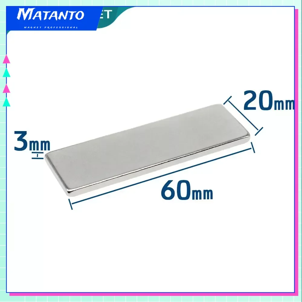 60x20x3mm Block Strong Powerful Magnets 60x20x3 Rare Earth Neodymium Magnet N35 Permanent NdFeB Magnet 60x20x3