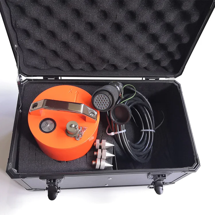 Triaxial Geophone 2Hz EG-2-II in Metal Land case NK27 Female Connector High Sensitivity 200V/m/s 2 Hz 3C Geofono