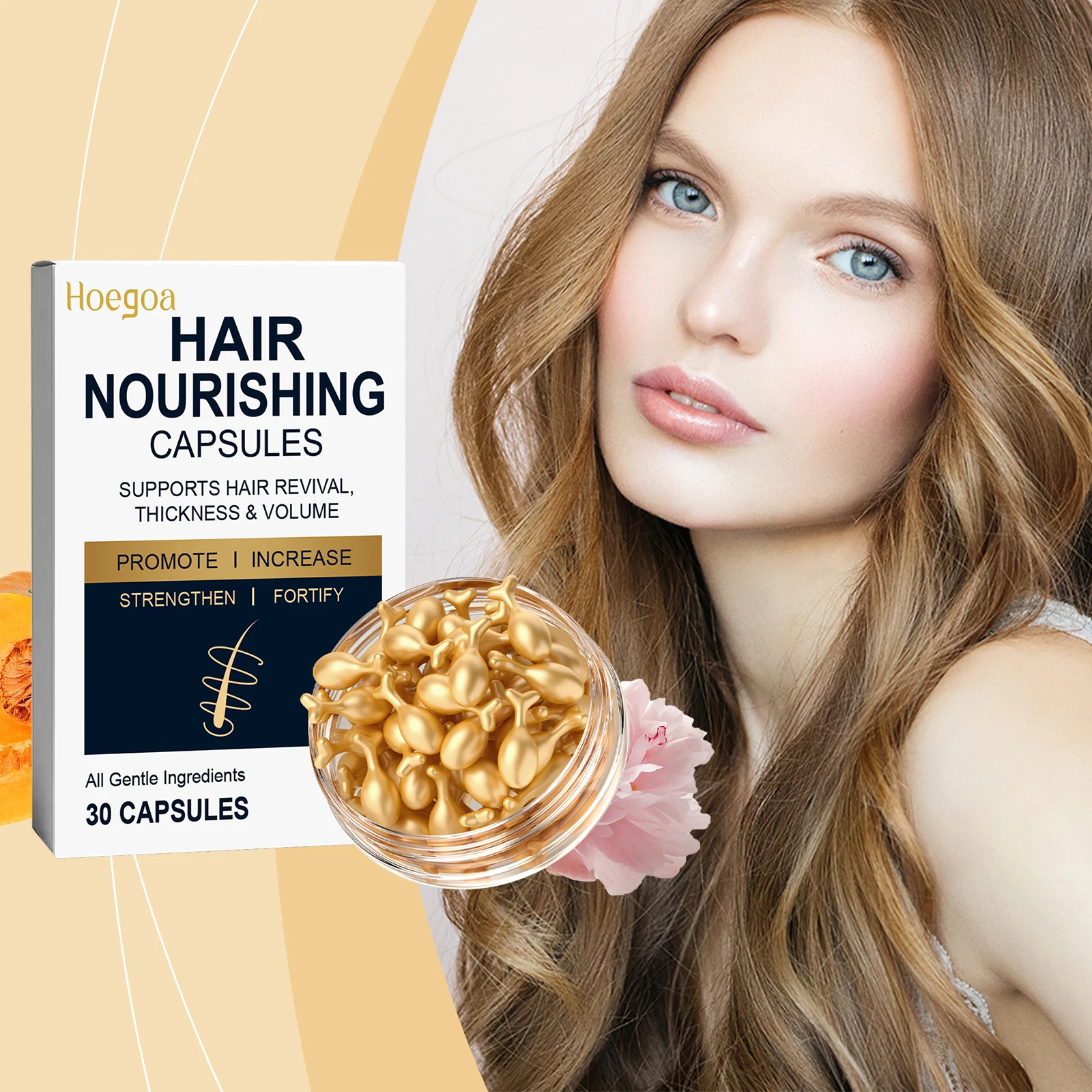 Collagen Hair Nourishing Capsules Ginger Revitalize Scalp To Strengthen Hair Roots Reduce Breakage Shedding Density Hair Care