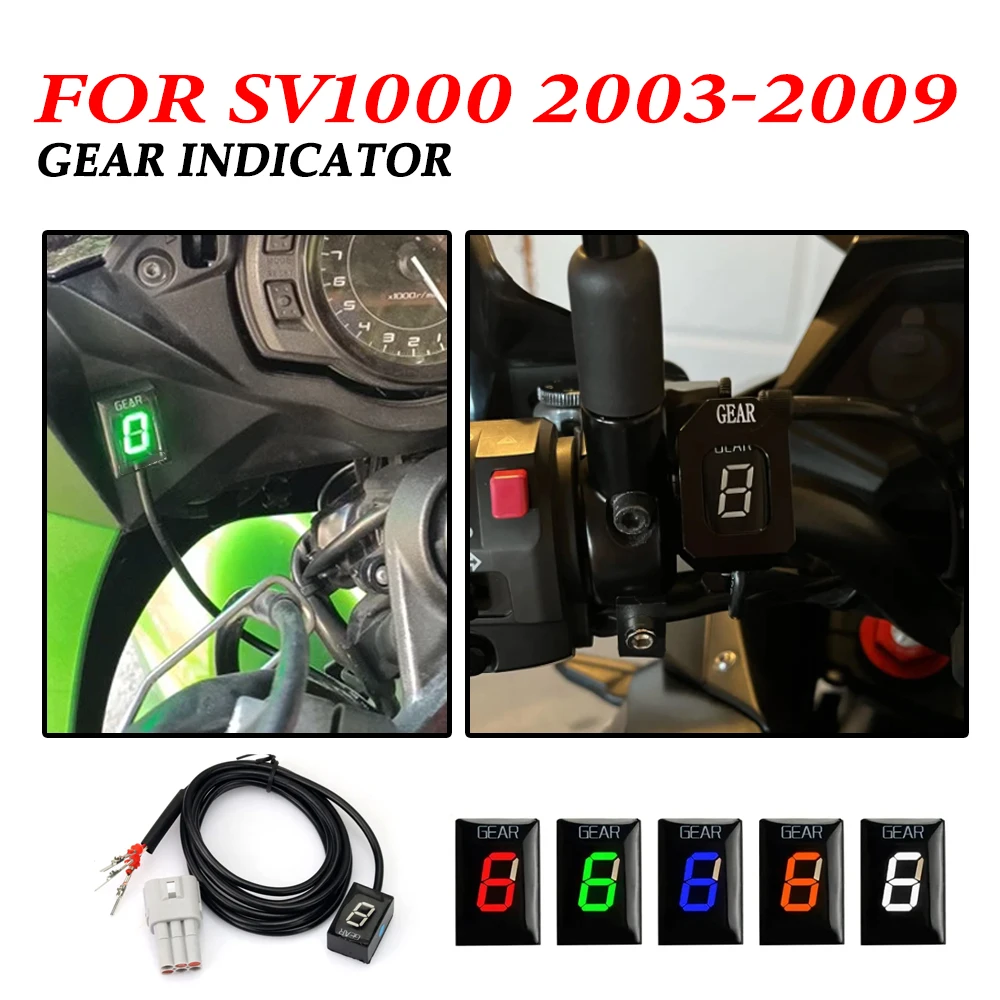 

1-6 Gear Indicator for Suzuki SV1000 SV 1000 2003 - 2005 2006 2007 2008 2009 Motorcycle Accessories LED Gear Speed Display Meter