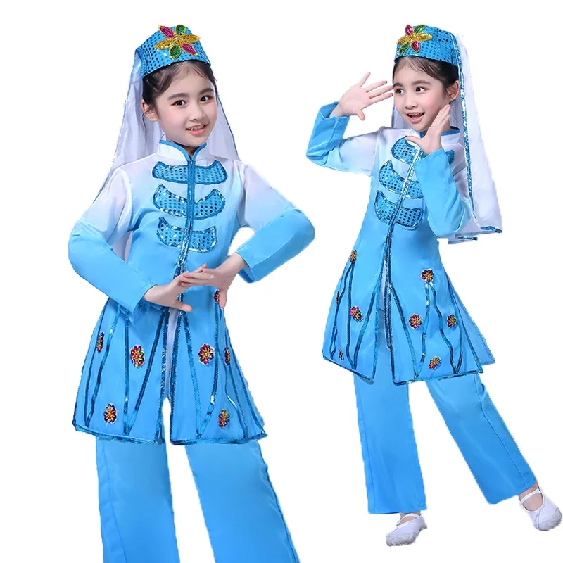 Preschool Girls' Xinjiang Dance Performance Costumes Uyghur Dance Costumes Hui Ethnic Minority Performance Dance Costume