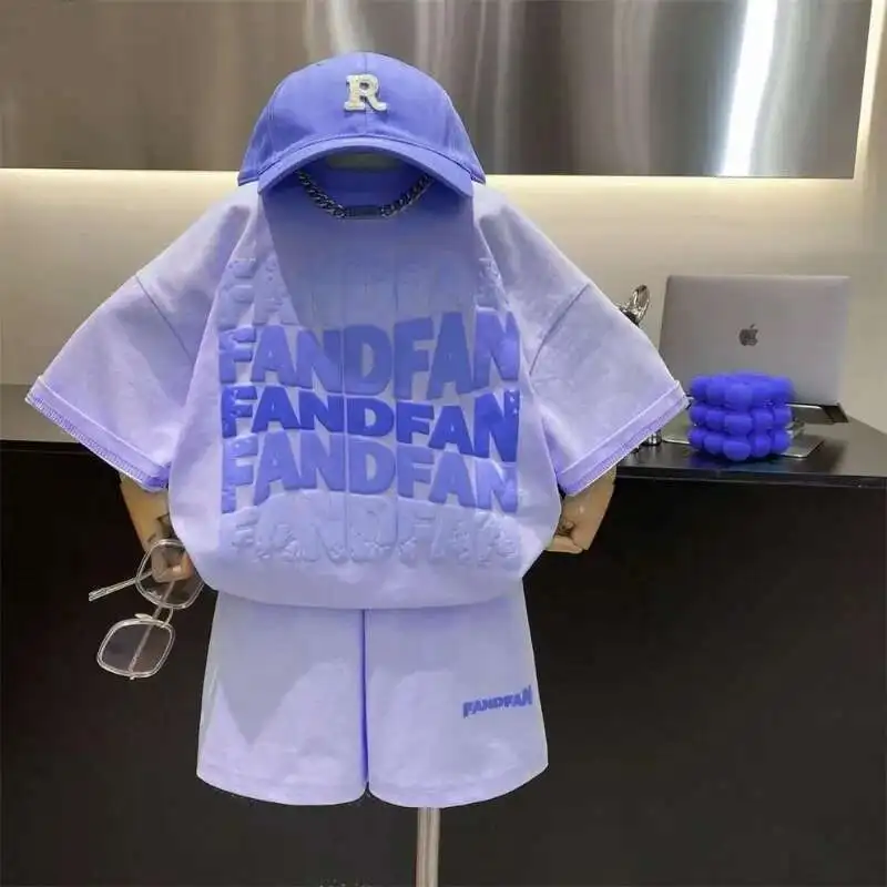 

Summer Baby Boy Clothes Set Children Girls Short Sleeve Letter Print T-shirts and Shorts 2 Pieces Suit Kid Top Bottom Tracksuit