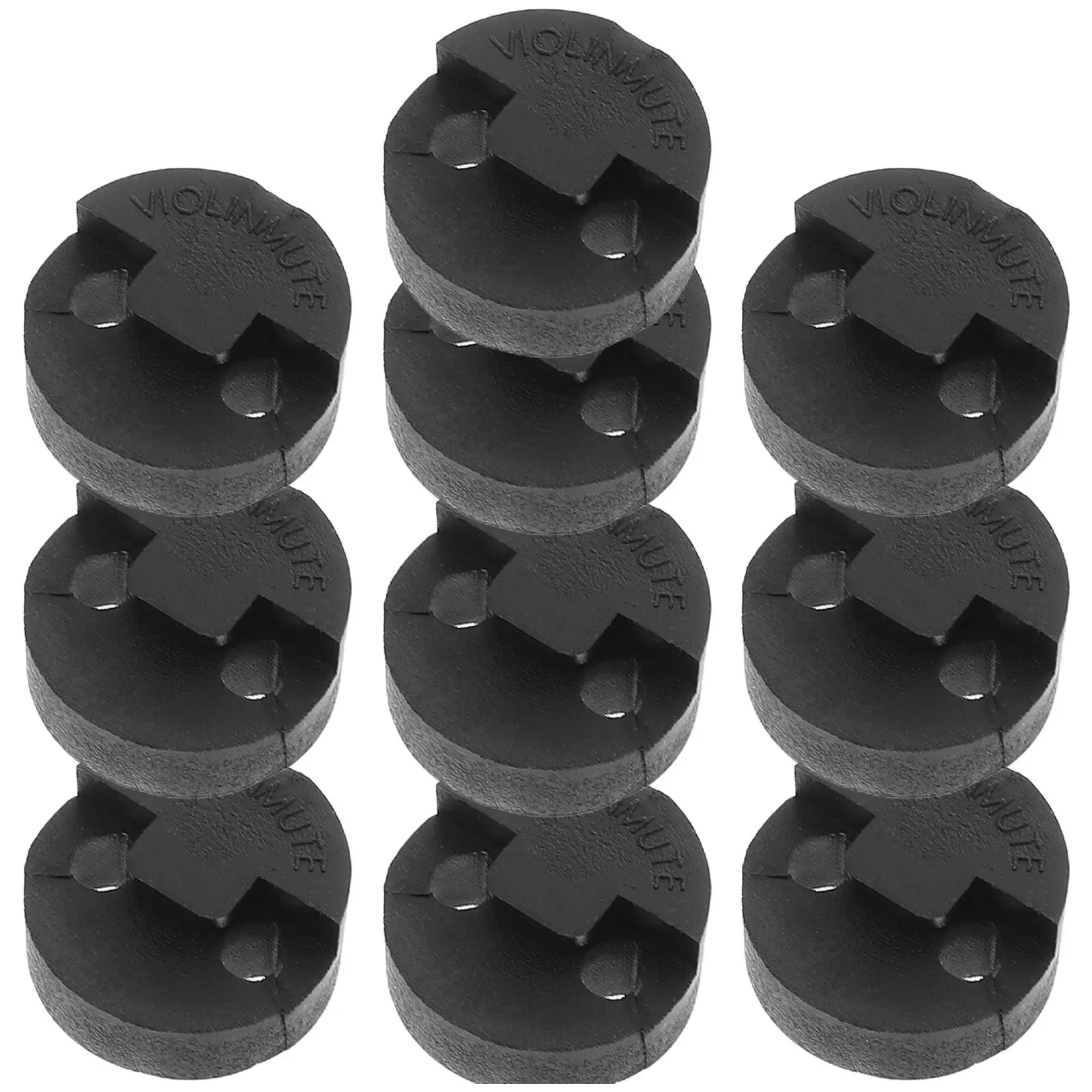 

10 Pcs Violin Mute Round Black Practice Accessories Sound Reducer Rubber Durability Easy Installation Quality Music Tool String