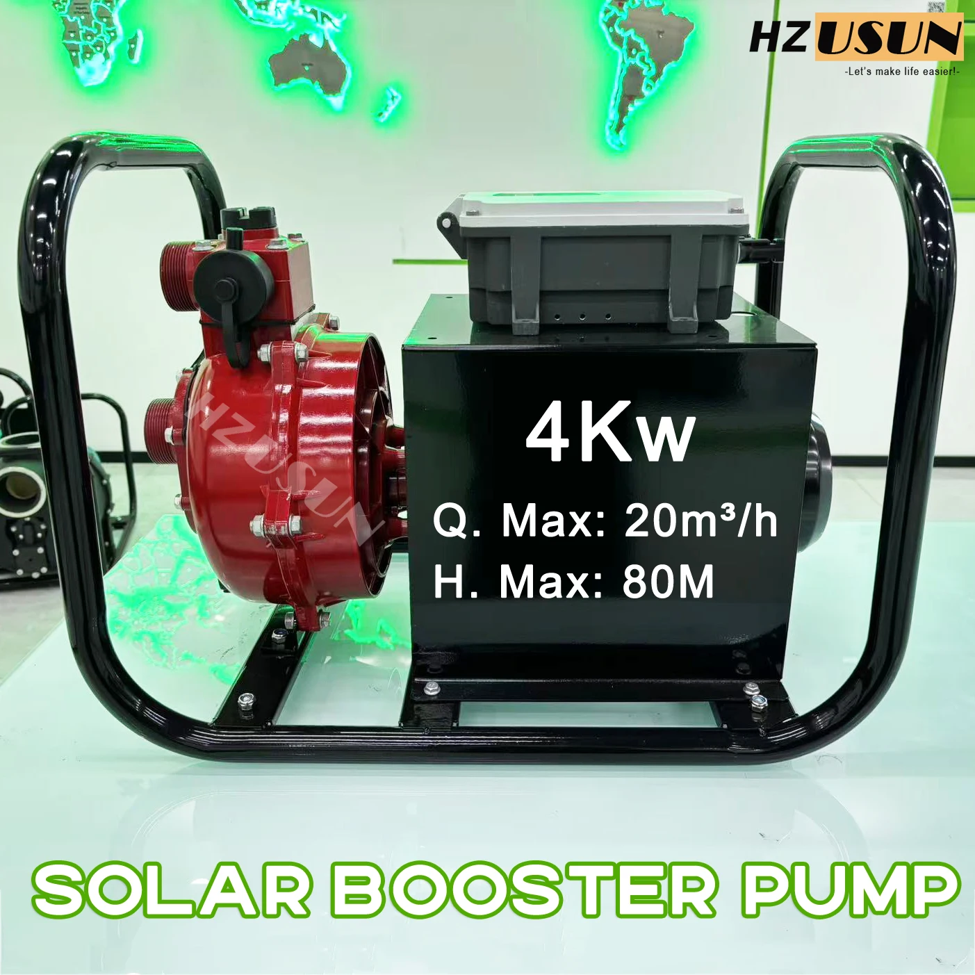 5 HP DC Solar Surface Centrifugal Booster Pump High Pressure Max Head 80M Agricultural Self Priming Drill Water Transfer Pump