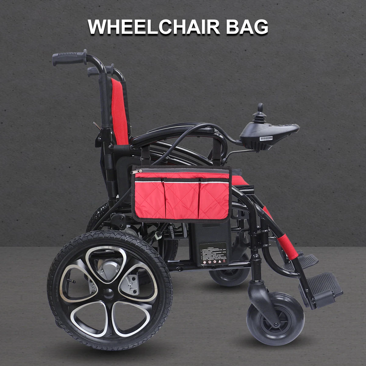 

Wheelchair Storage Bag Multi-pockets Side Pouch for Handrail Armrest Durable Practical Phone Bottle Tissue Keys Organizer
