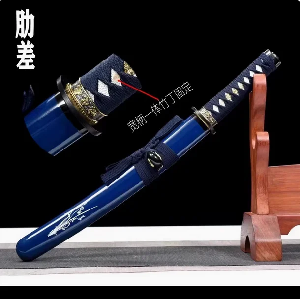 High Quality 51-53cm Wooden Japanese Samurai Katana Wakizashi Sword Log Rosewood Blade Practice Training Weapon Props Unsharp