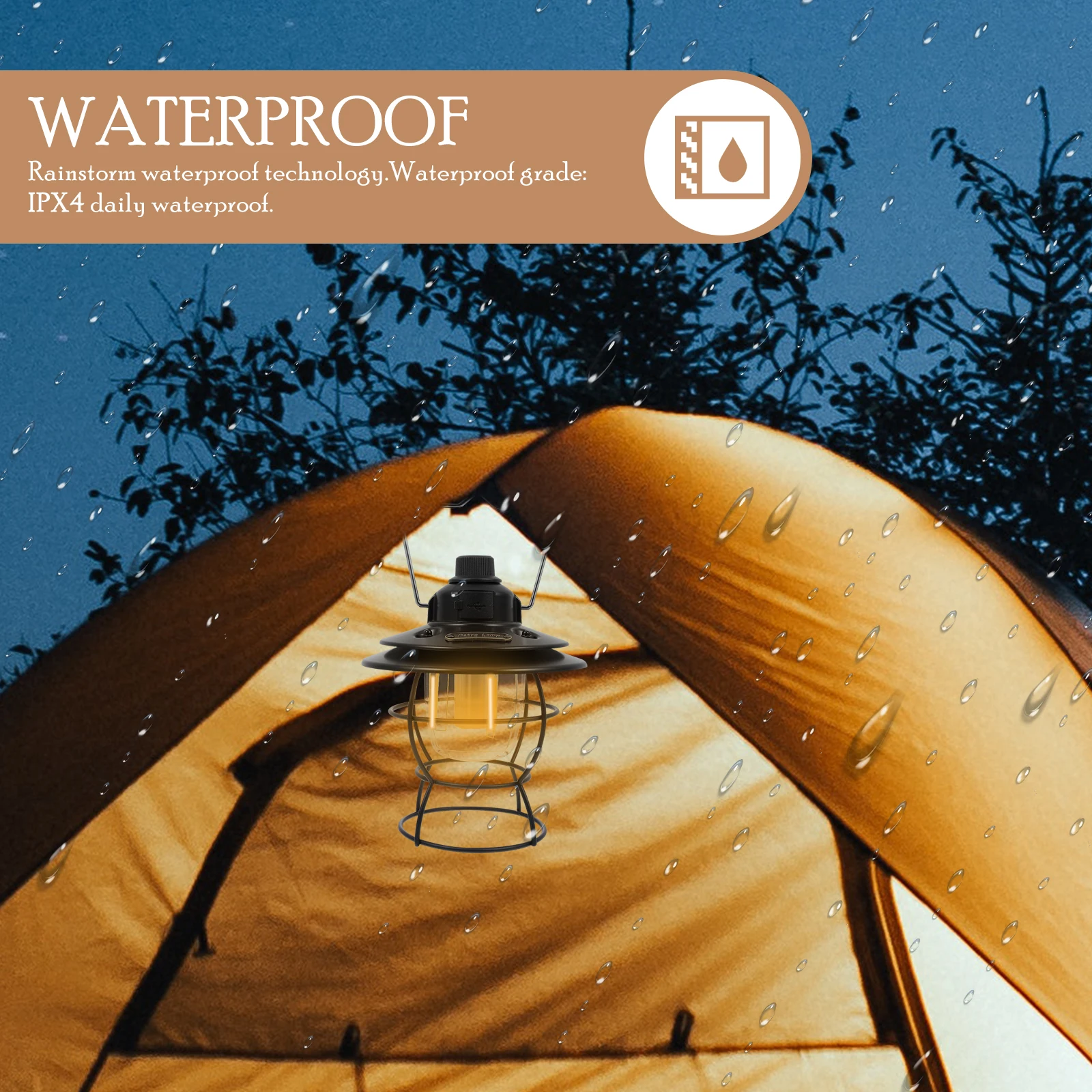 

Portable Camping Lights Rechargeable Bright Outdoor Lamp Hanging Tent Handheld LED Practical