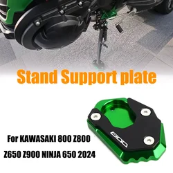 For KAWASAKI 800 Z800 Z650 Z900 NINJA 650 2024 CNC Motorcycle Kickstand Foot Enlarger Side Extension Pad Stand Support Plate