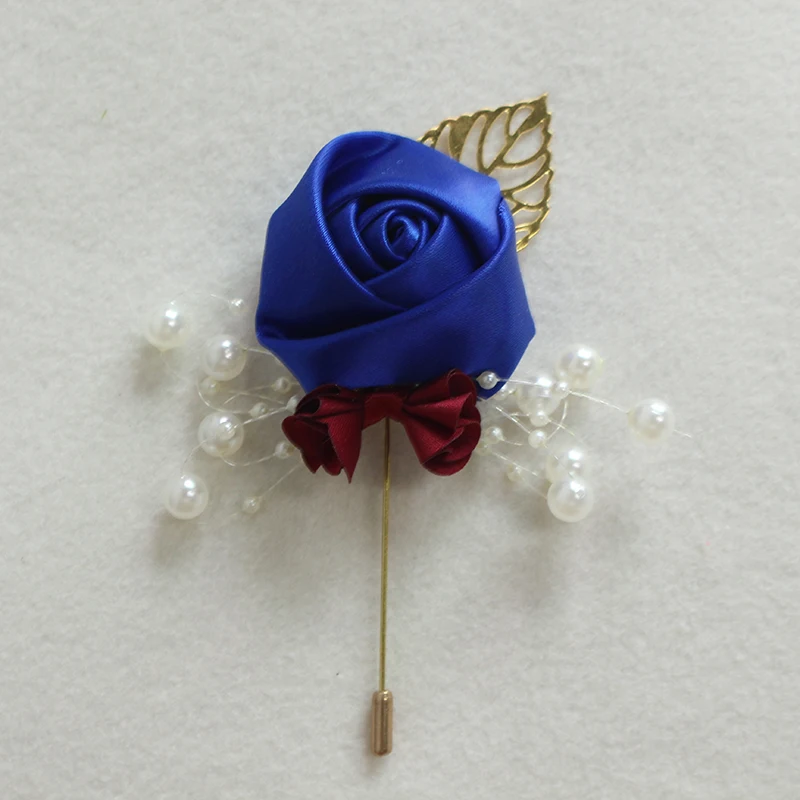 YO CHO-Flor De Corsage De Casamento Para Homens, Rosa De Seda, Noivo Boutonniere, Buttonhole Pin, Planejador De Casamento, Flor De Corsage De Casamento