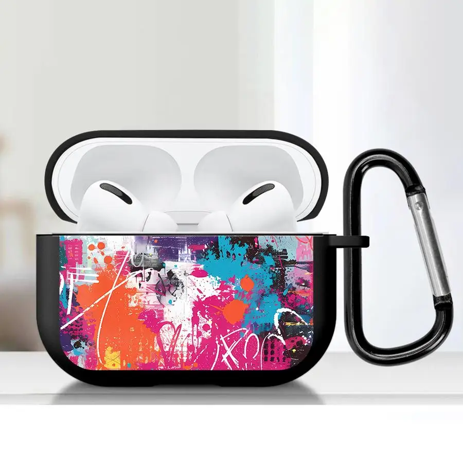 Earphone Cases Cover Case For Airpods 3 Pro 1 2 Pro3 Pro2 4 Bright Pink Splash Ink