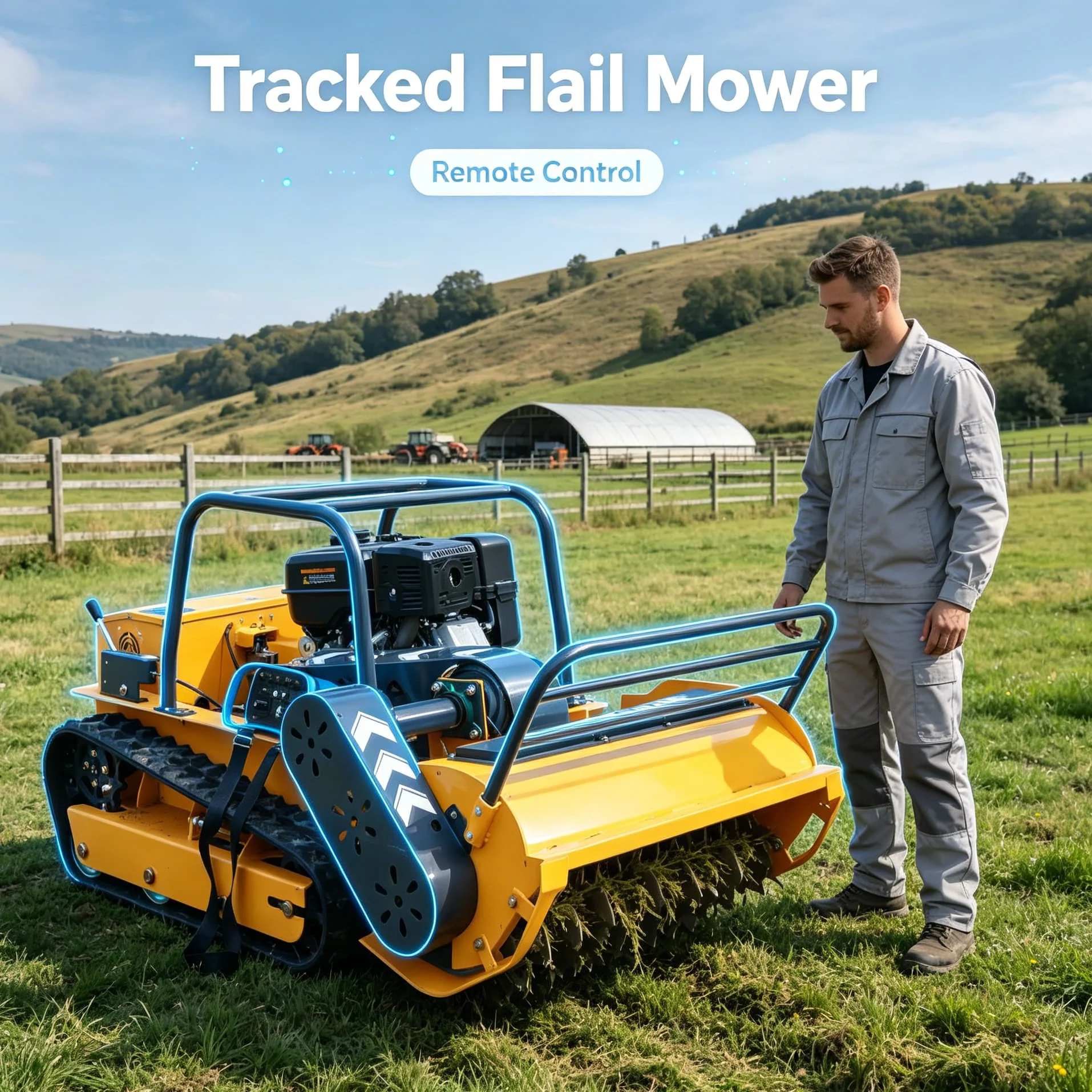 Customized Scenic Park Lawn four‑stroke tracked Self-propelled GPS Mower, self-propelled GPS lawn mower for scenic park lawn