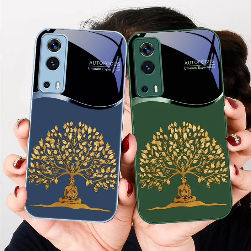 Golden Wealth TreeFor VIVO Y72 X100 Pro Y55 16 V20 29 V30 X60 Pro Y11s Y20 X80 Pro 5G Y36 4G V23e Tempered Phone Case