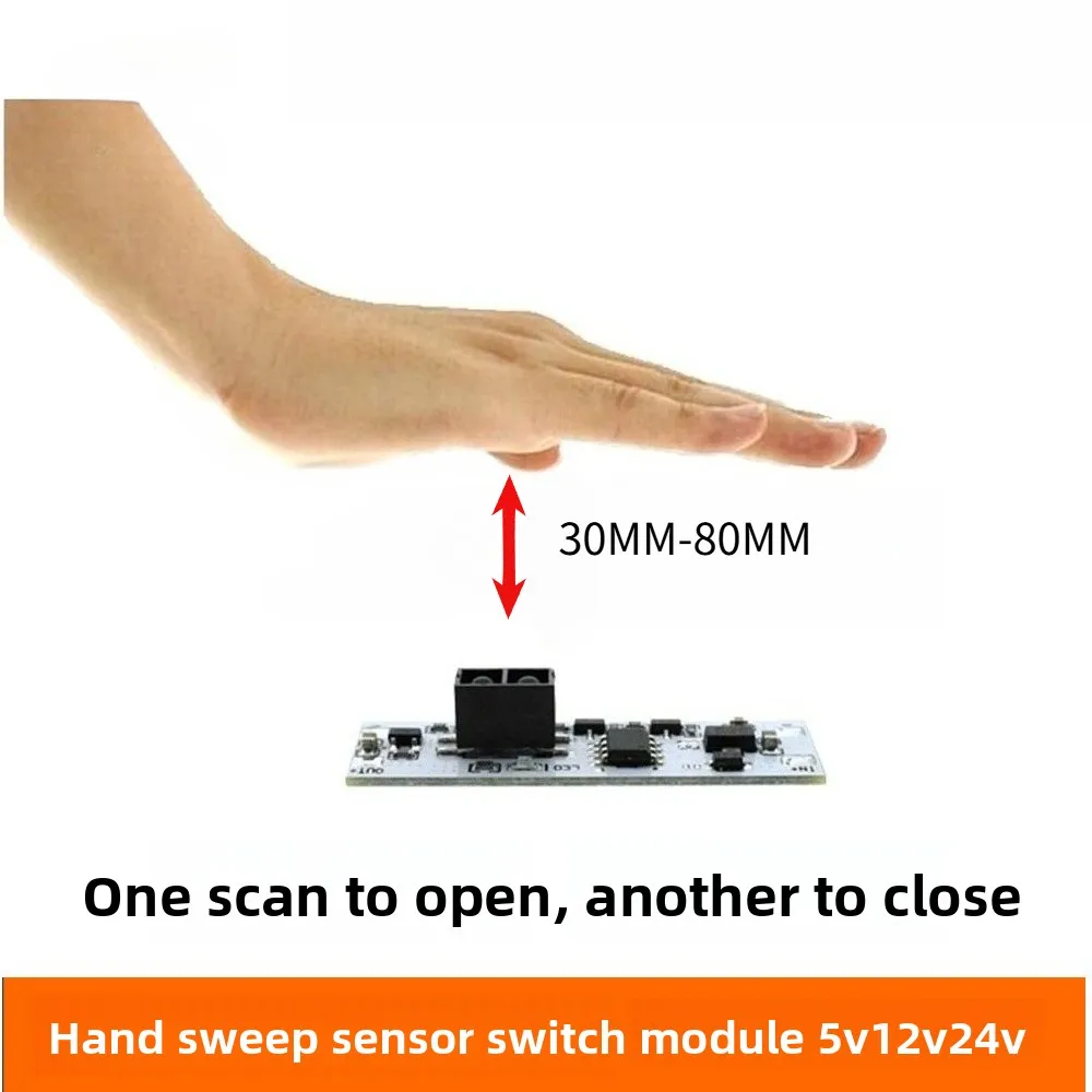 Wave Hand or Press Sensor Switch Kit, 1-10pcs, 5V-24V 72W Max, for DIY Cabinet/Wardrobe/Shoe LED Lighting
