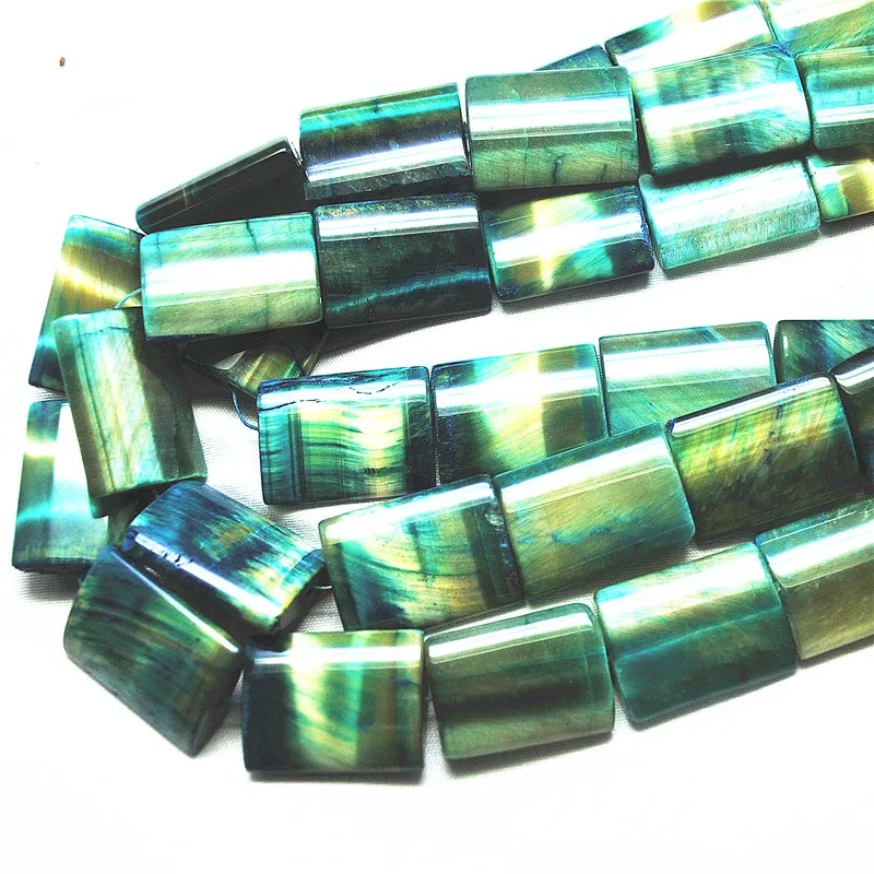 16PCS  Natural Blue Tiger Eye Gemstone Strings 18X25MM Rectangle Shape DIY Jewelry Accessories Good Quality For Your Designs
