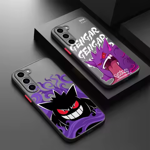 Cartoon P-Pokemones G-Gengars Frosted Translucent For Samsung Galaxy S24 S23 S22 S21 S20 FE S10 S9 S8 Plus Ultra Pro 5G TPU