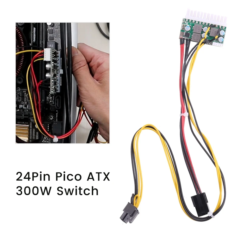 

Практичный PCI-E 6-контактный вход постоянного тока 12 В 300 Вт DC-ATX-300 Вт 24-контактный модуль питания PICO ATX Switch PSU