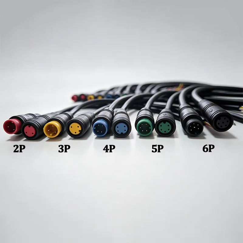 M6 M8 Waterproof Wire 2/3/4/5/6 Pin Core 6mm 8mm Male Female Connector Julet Sensor Electric Bicycle Butt Joint Plug DIY Cable