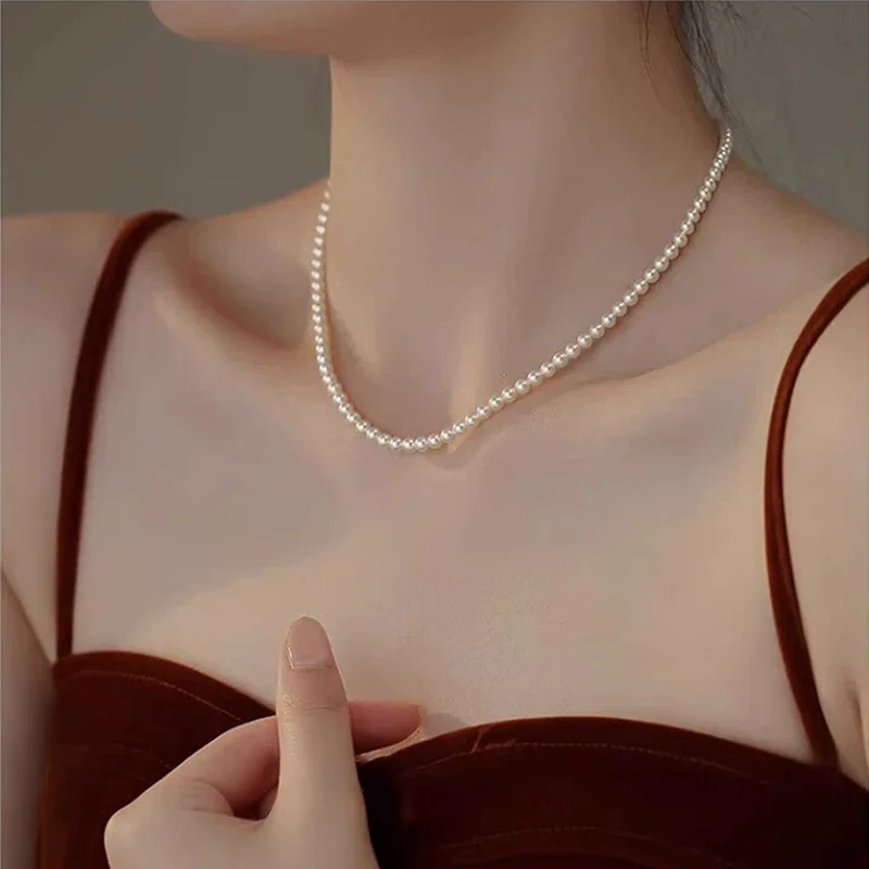 20 inch mini AAAA+5-6mm Japanese Akoya white pearl necklace with 14k gold buckle 20in 22in 24in 26in 28in 30in