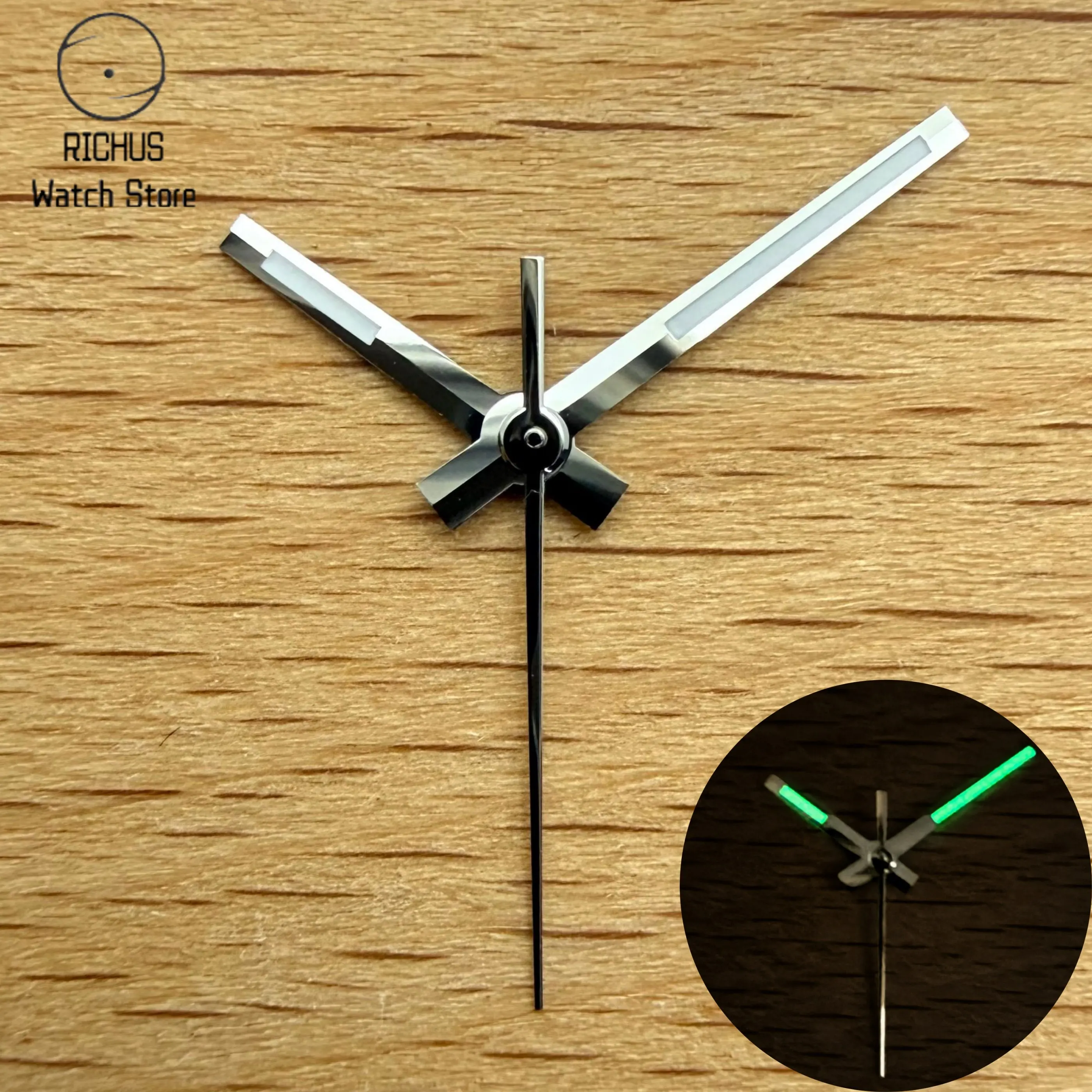 Aiguilles de montre vintage VH31 de haute qualité, pointeur luminescent vert poli pour la conversion de montres à mouvement à quartz VH31