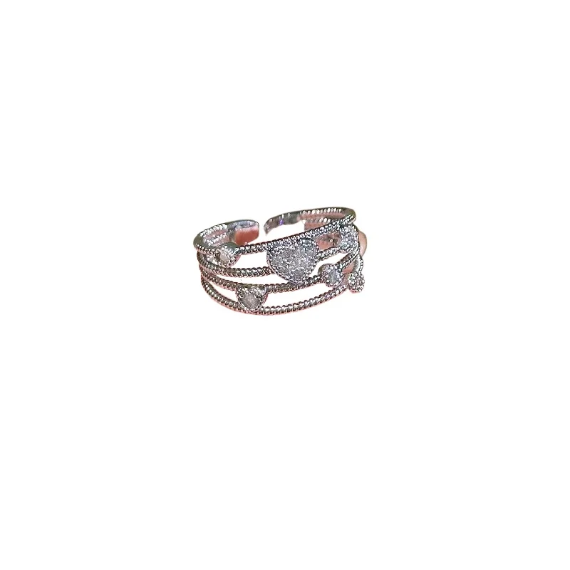 

Crystal ring women's high-end light luxury exquisite fashion temperament opening adjustable index finger ring