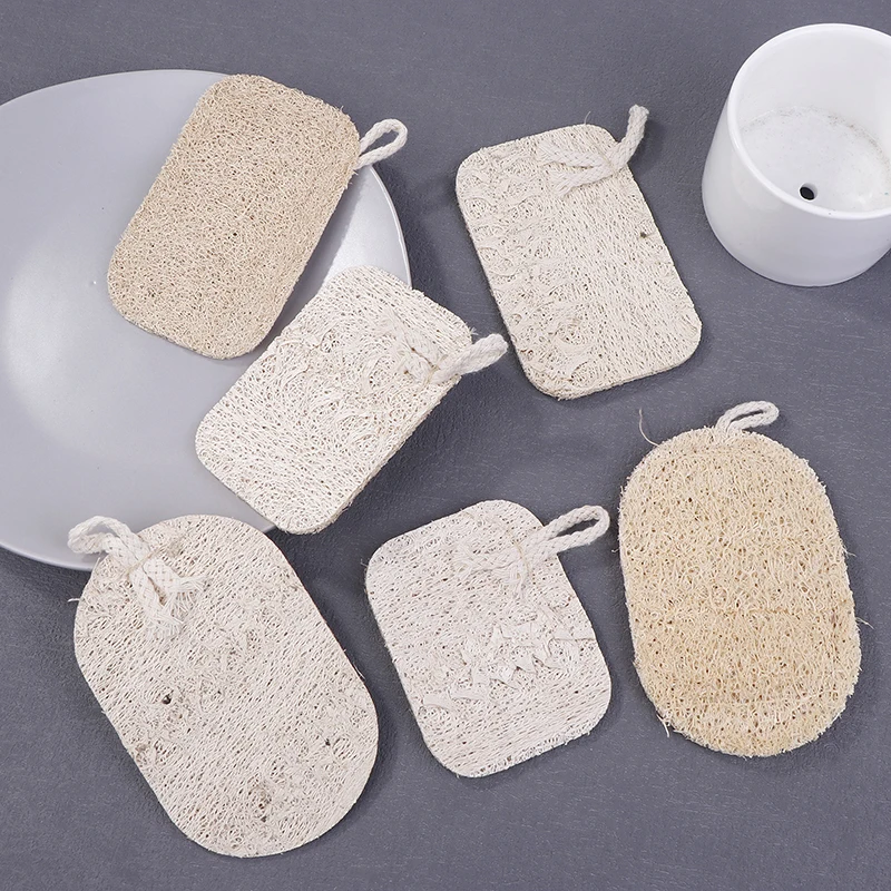 1Pcs Natural Luffa Dish Washing Cloth Sponge Loofah Scrub Pad Dish Pot Easy To Clean Scrubber Sponge Kitchen Clean Brushes Pad