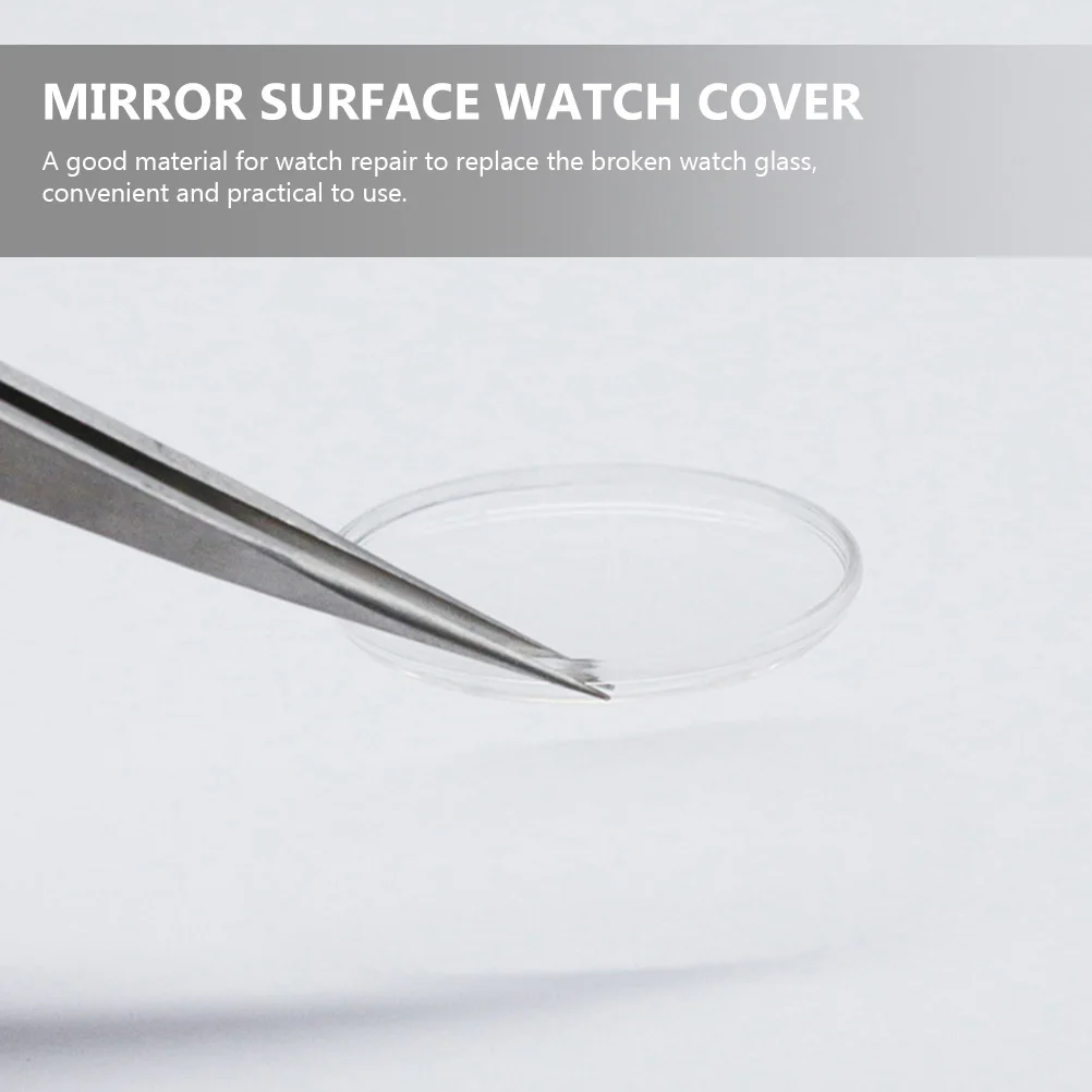 

25 Pcs Watch Cover Acrylic Glass Transparent Clear Lids for Smartwatch Repair Supplies Dial Protector Mirror Surface