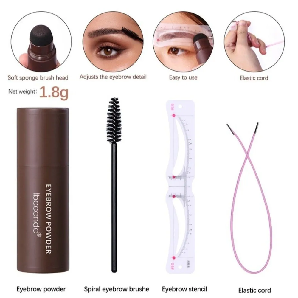 Long Lasting 3 In 1 Eyebrow Stamp Kit Waterproof Brow Powder One Step Eyebrow Stamp Shaping Kit Brow Stamp Repeatable