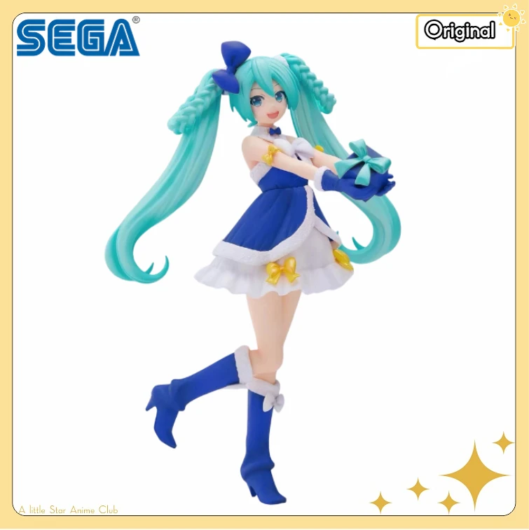 【予約販売】sega-スーパープレミアムフィギュア-ピアプロ-初音ミク-サファイアクリスマスバージョン-モデル-アニメフィギュア