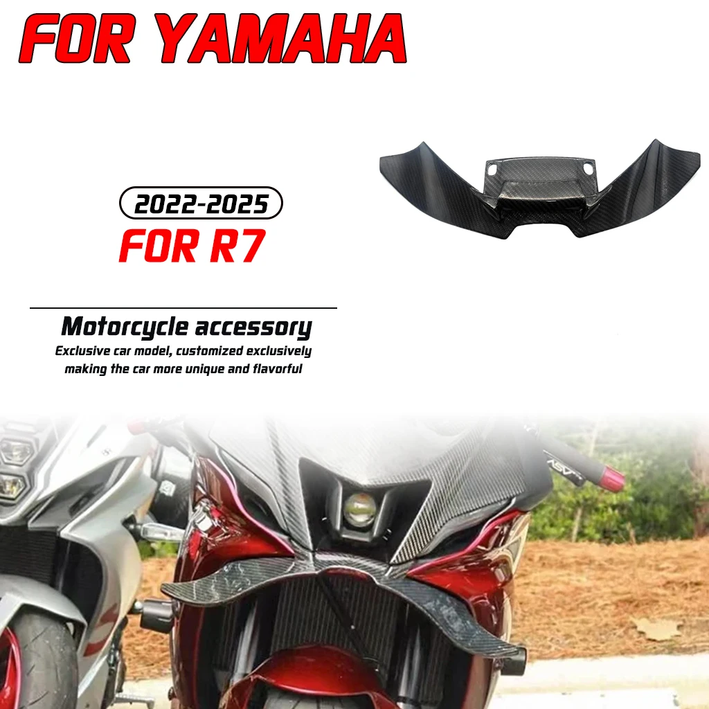 For Yamaha R7 2022-2025 2023 2024 motorcycle modification front lip carbon fiber wind wing cover conical aerodynamic wing