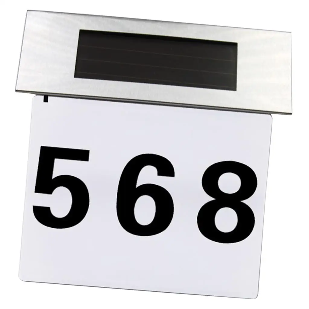 

Stainless Steel Solar Powered LED Doorplate Number Light House Door Address Numbers Outdoor