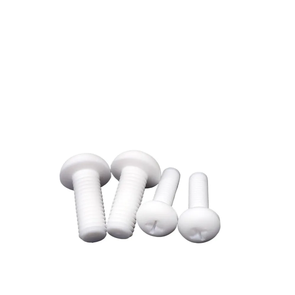 M3/4/5/6/8/10/12 x 6-80mm Length PTFE Button Head Phillips Screw Bolts High temperature corrosion resistance
