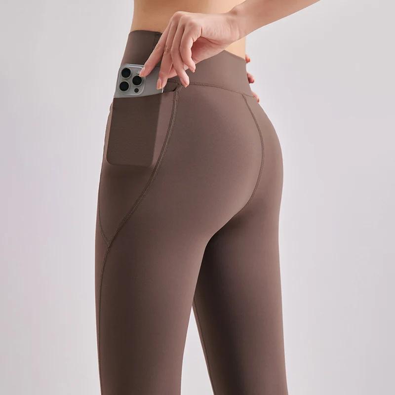 تشغيل اللياقة البدنية متوهج طماق النساء الجانب جيب عالية الخصر واسعة الساق طماق امرأة سلس تمتد التخسيس الأبيض اليوغا السراويل #2