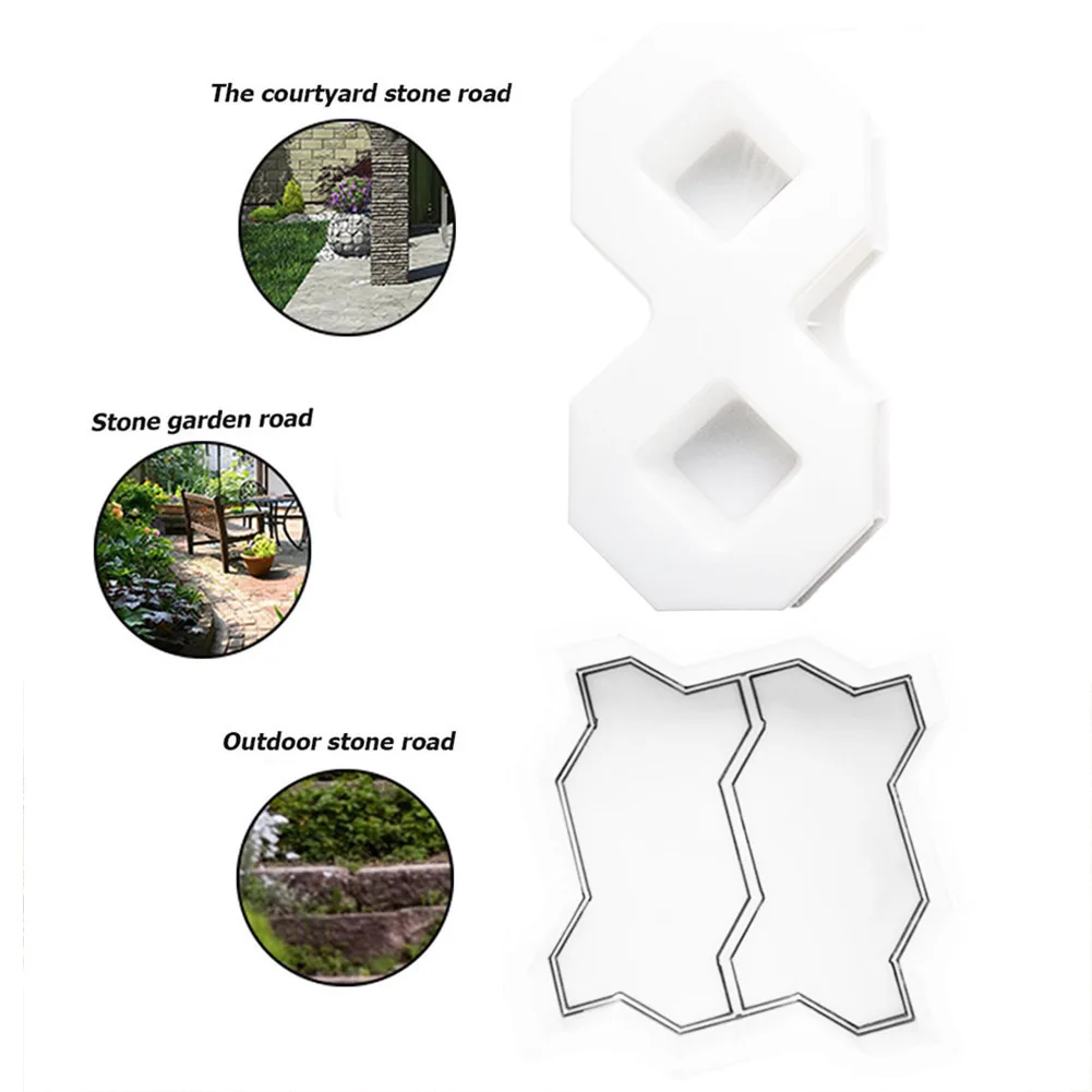 Garden Pavement DIY Walk Manually Road Path Stone Road Paving Maker Brick Carving Tools Stone Concrete Mould