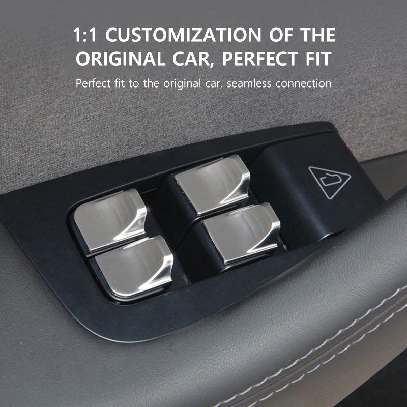 Car Window Lift Button For Tesla Model Y Juniper 2025 ABS Durable Smooth Operation Switch Anti-Wear Anti-Aging Control Button