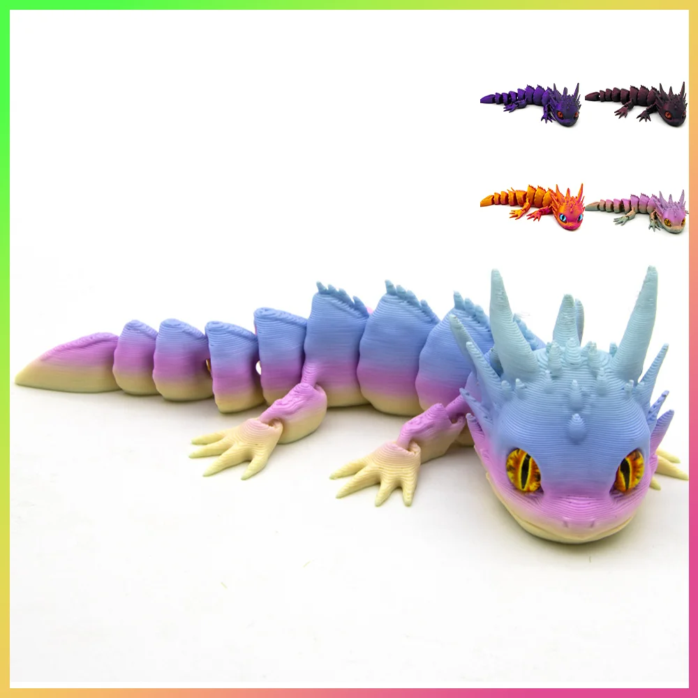 3D Printed Toys Spike Dragons Figures Multi-joint Model Ornament Decorations Relieving Desktop Novelty Creativity Kids Gifts Toy