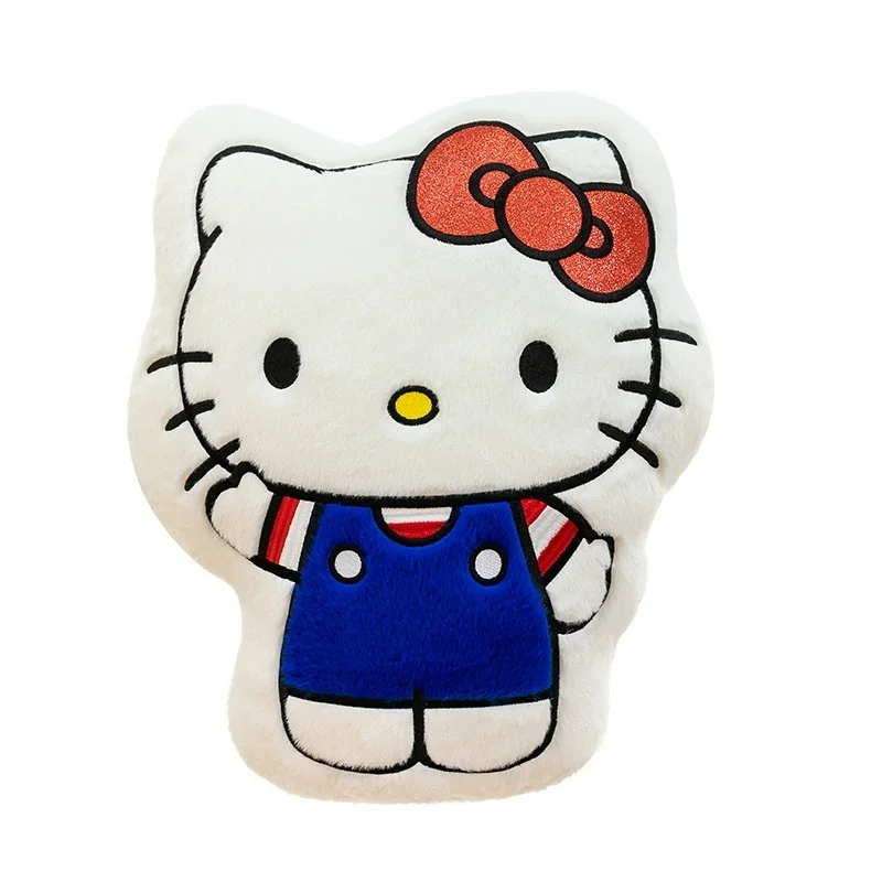 45CM Anime Sanrio Hello Kitty dessin animé en peluche poupée PP coton rempli oreiller Kawaii canapé coussin ornement cadeau de vacances