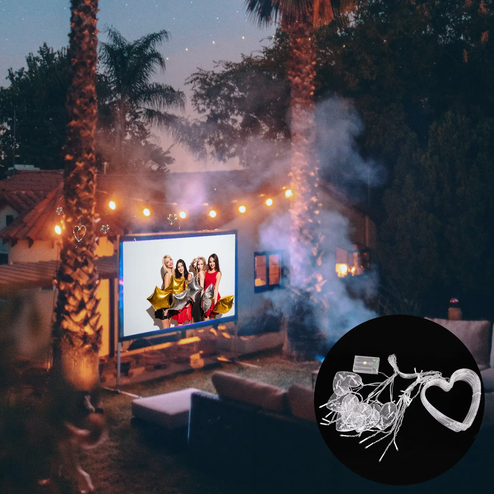 

Светодиодная гирлянда-штора в форме сердца для окна, для спальни, декоративная, для интерьера, эстетичный декор комнаты