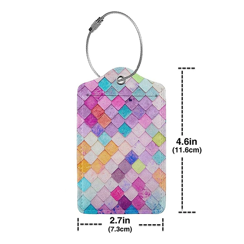 (Set da 4 pezzi) Manicotto di protezione per la privacy con etichetta per bagagli da viaggio con anello in acciaio inossidabile, tutti i tipi di bagagli e pacchi