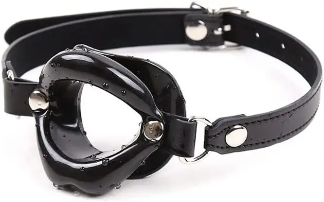 Soft Open Mouth Lips Gag BDSM Oral Fetish Slave Adjustable Breathable Restraints